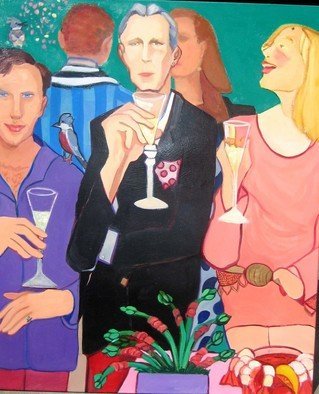 Alice Murdoch, 'Cocktails', 2009, original Painting Oil, 43 x 48  x 2 inches. Artwork description: 1911     people at a cocktail party      ...