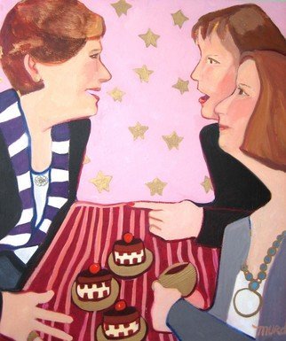 Alice Murdoch; Neiman Marcus Mousse Cakes, 2011, Original Painting Oil, 30 x 40 inches. Artwork description: 241         Friends enjoy cakes       ...