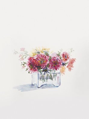 Jianhui Gao; In Full Bloom1, 2014, Original Watercolor, 32 x 42 mm. Artwork description: 241 Art watercolor painting on paper painting flowers in full bloom the beautiful painting...