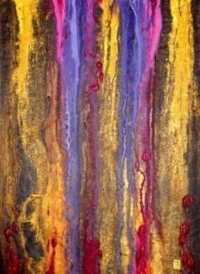 Harry Bayley, 'Gold Bleed', 2003, original Painting Acrylic, 9 x 12  inches. Artwork description: 1758 Painted in acrylics onto a card panel. This painting is abstract colour expression. ...