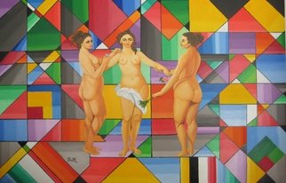 Sergio Roffe; TRES GRACIAS, 2011, Original Painting Acrylic, 110 x 85 cm. Artwork description: 241  FIGURATIVE/ GEOMETRIC ABSTRACT ...