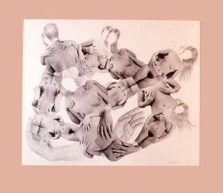 Amit Bar; The Hands, 1992, Original Collage, 75 x 65 cm. Artwork description: 241 Photo- collage with pencil drawings...