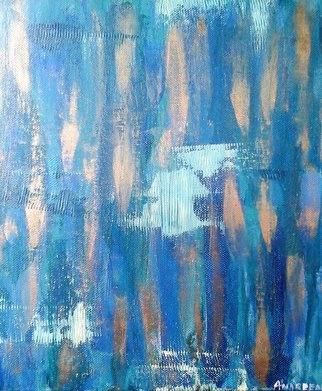 Andreea J; Consciousness, 2017, Original Painting Acrylic, 25 x 30 cm. Artwork description: 241 blue, cold, thoughts, sad, gold, abstract, acrylic, ...