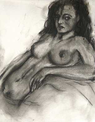 Animesh Roy; Beloved, 2019, Original Drawing Charcoal, 8 x 11 inches. Artwork description: 241 Nudes are one of passions. . ...