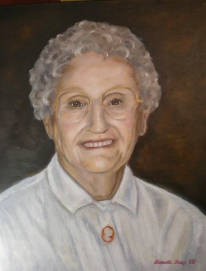 Annette Broy; The Late Mrs Geneva Sharp..., 2008, Original Painting Oil, 24 x 30 inches. Artwork description: 241  This was a commissioned piece.  This painting is permanently displayed at the Stockton MO Library that is named in Mrs. Sharp's honor. ...