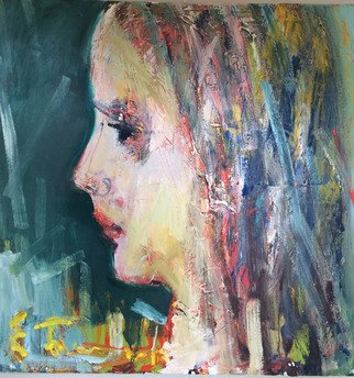 Eduard Belsky; Portrait Of A Young Girl, 2013, Original Painting Oil, 100 x 100 cm. 