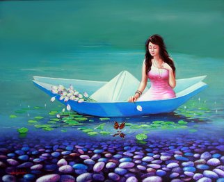 Sabir Haque; A Journey Of Childhood, 2016, Original Painting Acrylic, 30 x 24 inches. Artwork description: 241 Everyone Has very beautiful childhood memories. As clear as the water of lake. Like the colorful pebble stones are scattered on the bottom of the heart. I wish travel by boat from invading the childhood days. ...