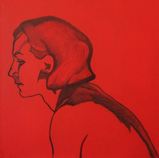 Ludmila Guryeva; The Portrait 2, 2011, Original Drawing Charcoal, 50 x 50 cm. 