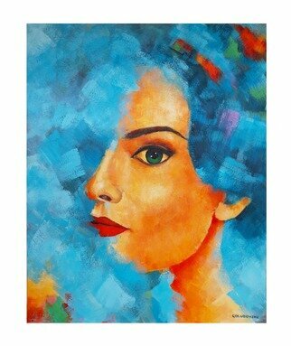 Nikola Golubovski; Girl, 2022, Original Painting Acrylic, 80 x 100 cm. Artwork description: 241 portraiture...