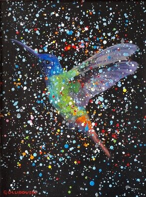 Nikola Golubovski; Hummingbird, 2022, Original Painting Acrylic, 30 x 40 cm. Artwork description: 241 hummingbird...