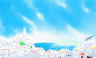Hisayo Ohta; Mediterranean Summer, 2013, Original Painting Other, 27 x 16 cm. Artwork description: 241   Cadaques, Spain                                                                     ...
