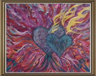 Sherry Evaschuk; Hearts Afire, 2013, Original Painting Acrylic, 11 x 14 inches. Artwork description: 241         Abstract Expressionism acrylic painting        ...