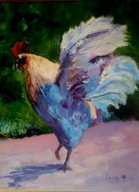 Rok Lekaj; Rooster, 2014, Original Painting Oil, 40 x 50 cm. Artwork description: 241   Oil wonderful beautiful colors  ...