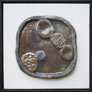 Avril Ward, 'Master Copy 2', 2012, original Ceramics Handbuilt, 10 x 10  x 0.5 cm. Artwork description: 1758                  Raku fired ceramic plaque, black wooded frame                    ...