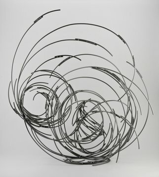 Andrea Waxman Mulcahy; Converging Vortices, 2010, Original Sculpture Steel, 38 x 47 inches. 