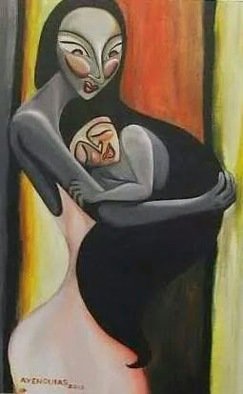 Ayen Quias; Mothers Embrace, 2013, Original Painting Acrylic, 3 x 2 feet. Artwork description: 241  painting was exhibited at art expo malaysia.  This mother and child painting is my favorite among all of my paintings ...