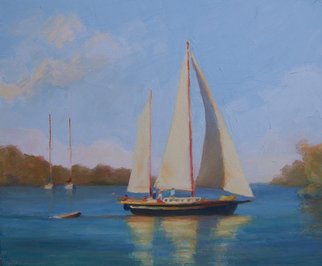 Susan Barnes; Ketch In The Cove, 2009, Original Painting Oil, 20 x 24 inches. 