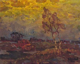 Sergey Belikov; Dull Summer Evening, 1980, Original Painting Oil, 50 x 40 cm. Artwork description: 241 Original oil painting, landscape on canvas...
