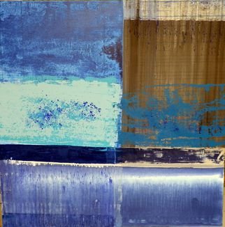 Riguidel Bertrand; OCEAN 356 , 2015, Original Painting Acrylic, 100 x 100 cm. Artwork description: 241    acrylic and fabrics silk- screened   ...
