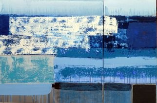 Riguidel Bertrand; OCEAN 363, 2015, Original Painting Acrylic, 120 x 100 cm. Artwork description: 241     acrylic and fabrics silk- screened    ...