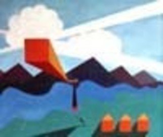 Bill Myers; UFO , 1973, Original Painting Acrylic, 24 x 30 inches. Artwork description: 241   UFO is a painting from my Hard Edge  series of artworks and is acyrlic on canvas.  Over 500 paintings are in this series, most all are sold.  I am painting more in this series all the time.   ...