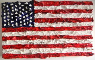 Brian Josselyn; Flag Painting, 2012, Original Painting Acrylic, 6 x 46 inches. Artwork description: 241  flag, luscious flag, large thick paint flag, big flag nyc flag, american flagluscious american flag ...