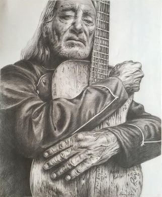 Bonie Bolen; Willie Nelson And Trigger..., 2016, Original Drawing Pencil, 13 x 17 inches. Artwork description: 241 Original drawing from a photographers view. Original not for sale but this photo shows the prints I have thatare available. Thank you....