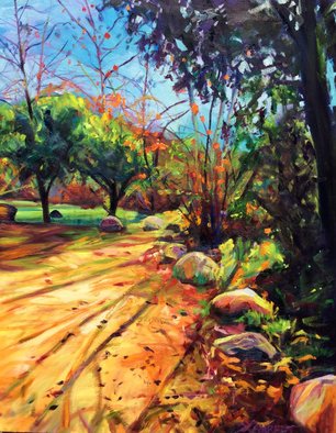 Bonnie Lambert; Joyous Light, 2017, Original Painting Oil, 28 x 22 inches. Artwork description: 241 Glorious early- afternoon sun in the Arroyo Park, Pasadena, California...