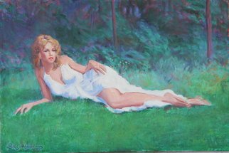 Boz Vakhshori; Resting  Beauty, 2005, Original Painting Oil, 40 x 30 inches. Artwork description: 241  Figure of a lady resting. Oil on canvas.    ...