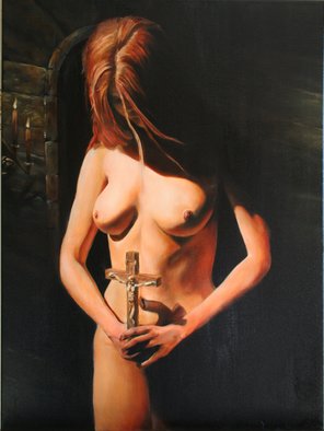 Brett Roeller; Repentance, 2009, Original Painting Oil, 18 x 20 inches. Artwork description: 241 Oil on Canvas, 18- 22  Damar Varnished...