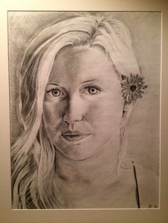 Jordan Burandt; Christina, 2014, Original Drawing Pencil, 18 x 24 inches. 