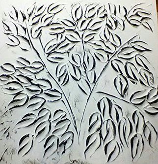 Catherine Anderson; Ficus In Black And White, 2016, Original Bas Relief, 24 x 24 inches. Artwork description: 241  A Ficus done in Black. On a white background. ...