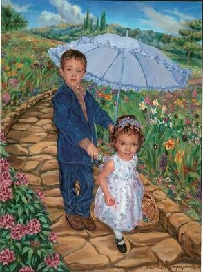 Christine Lytwynczuk; Easter In The Gardens, 2005, Original Painting Oil, 24 x 36 inches. 