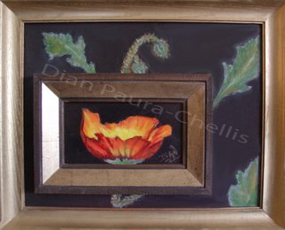 Dian Paura Chellis; Rebirth, 2012, Original Painting Oil, 12 x 16 inches. Artwork description: 241  flowers, poppy, frame within frame      ...