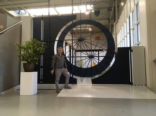 Claudio Bottero; Stargate, 2018, Original Sculpture Steel, 520 x 480 cm. Artwork description: 241 This is a gate that I have wanted to make for many years. It s inspired by the night sky, it has many dimensions and interesting features. At the moment it opens manually, but could be operated remotely. Could be adapted to fit a larger entrance. ...
