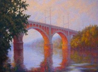 Clay Johnson; Bridge, 2004, Original Printmaking Giclee, 42 x 24 inches. Artwork description: 241 This is a giclee print of a large painting of the train Bridge across the Schuylkill River at Manayunk, in Philadelphia, Pennsylvania. ...