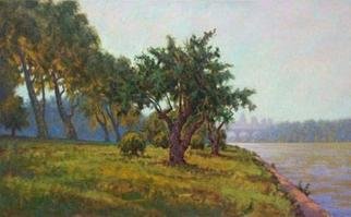 Clay Johnson; East Bank, 2003, Original Painting Oil, 68 x 42 inches. Artwork description: 241 Cherry trees along the east bank of the Schuylkill River in Fairmount Park, Philadelphia, Pennsylvania. ...