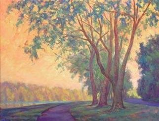 Clay Johnson; Morning Path, 2001, Original Painting Oil, 70 x 54 inches. Artwork description: 241 Upstream from Philadelphia along Kelly Drive...