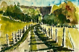 Daniel Clarke, 'Loose Poles Camarillo', 2020, original Watercolor, 18 x 12  inches. Artwork description: 2703 Country roads around counties Carlow and Kilkenny borders,We are the last of the memory hoarders,Love divine is on its rightful pedestal,Seeking the lure of comfort and mystique,The draw of the unknown, unforgiven,Undying gesture of our heart,Everytime we met we searched in ...