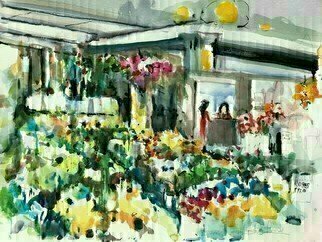 Daniel Clarke, 'Los Angeles Flower Market', 2021, original Watercolor, 24 x 18  x 0.1 inches. Artwork description: 1911 Historically speaking, The Original Los Angeles Flower Market has a proud heritage and family history that span nearly an entire century.Inspired by the success of local Japanese- American growers who had established the cityaEURtms first major flower market in 1912  the Southern California Flower Market , ...