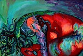 Daniela Isache; Metamorphosis, 2008, Original Painting Oil, 100 x 54 cm. Artwork description: 241   The expressionist view on the mythical story of Daphne                                     An expressionist image of the tight relationship between man and woman.                      ...