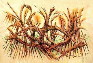 Dave Martsolf, 'Brambles', 2007, original Watercolor, 10 x 7  inches. Artwork description: 6663  This orange brown abstract nature scene dates all the way back to Wizard of Oz impressions from childhood.  But, in these brambles there is order and at least, if you look closely, a view past the barrier to the sunshine meadow beyond.  The concept is one of ...