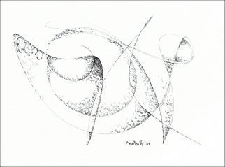 Dave Martsolf, 'Eagle', 2008, original Drawing Pen, 11 x 8  inches. Artwork description: 7851  Almost a pure abstract of shapes whose strong central' beak' made me think of an eagle. ...