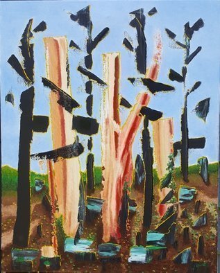 Dave Martsolf, 'Fried Bacon Trees', 2018, original Painting Oil, 16 x 20  x 1 inches. Artwork description: 4683 This painting will ship unframed, but its standard 16x 20size makes it suitable for many economical frames sold at local arts and crafts shops. ...