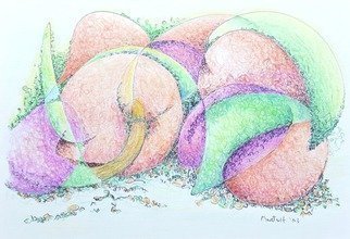 Dave Martsolf, 'Peaches And Plums', 2017, original Drawing Pencil, 6.5 x 4.5  inches. Artwork description: 5079 This is an abstract of peaches and plums. ...