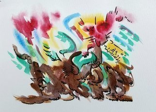 Dave Martsolf, 'Wild Flowers One', 2007, original Watercolor, 6.5 x 4.5  x 1 inches. Artwork description: 4287 This watercolor will ship framed with a stand for desk display. ...