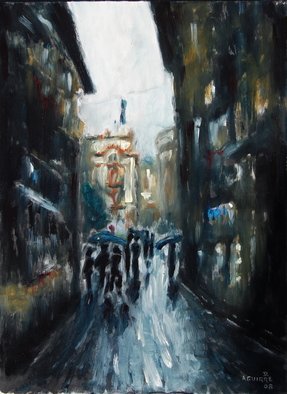 David Rocky Aguirre; Venice Dark Alley, 2008, Original Painting Oil, 12 x 16 inches. Artwork description: 241  Dark alley in Venice.  Oil on hardboard.  ...