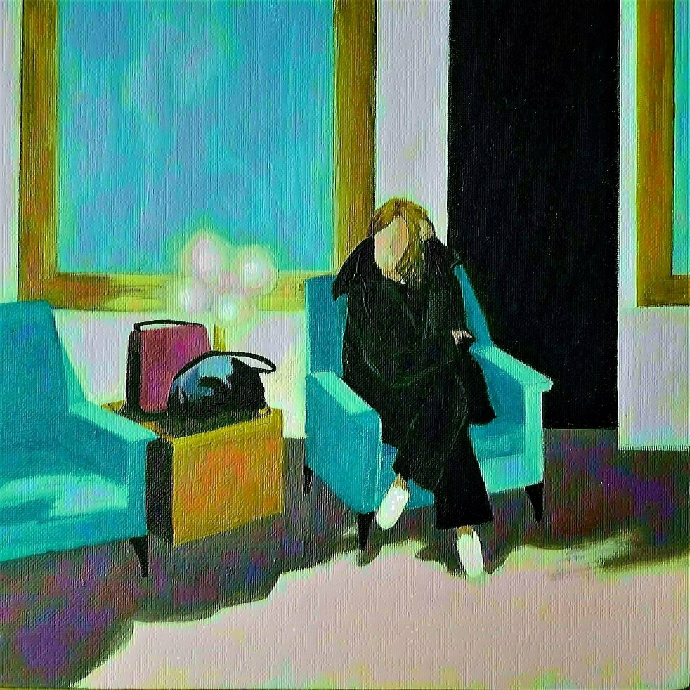 Denise Dalzell, 'Lounge', 2020, original Painting Acrylic, 11 x 11  x 1 inches. Artwork description: 3099 An illustration of lounging in the midst of an outing. ...