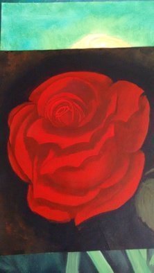 Denise Seyhun, 'Red Rose', 2016, original Painting Oil, 20 x 16  x 2 inches. Artwork description: 1911  Flower, Floral, Rose  ...