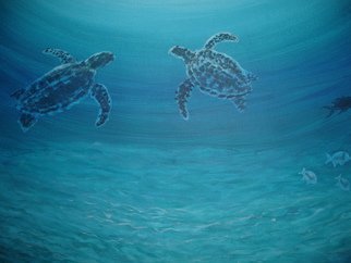 Denise Seyhun, 'Sea Turtles', 2015, original Painting Acrylic, 36 x 24  x 2 inches. Artwork description: 2307   Water, sea life, seascape ...